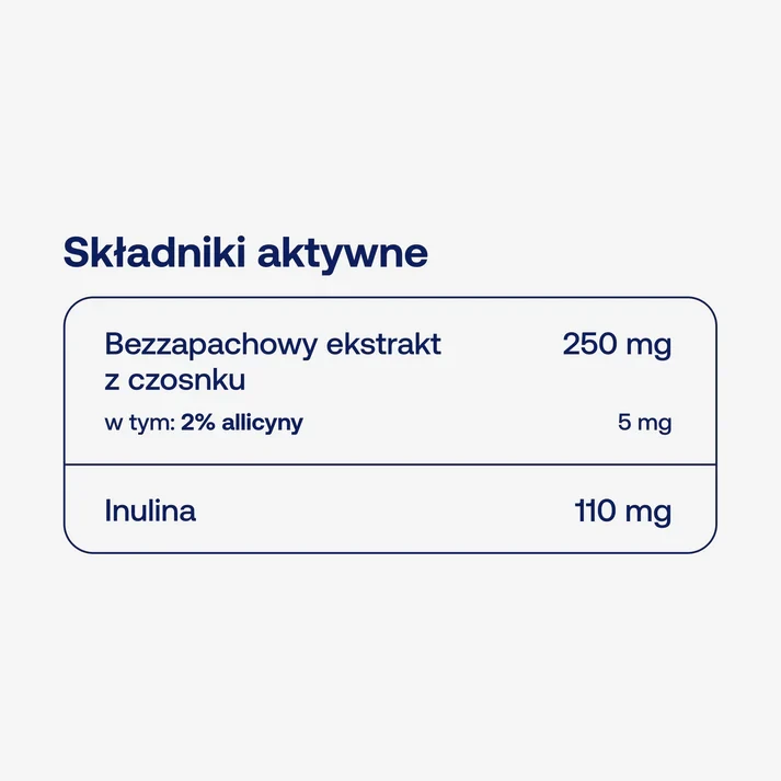 skład BICAPS garlic Czosnek