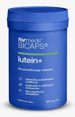 Formeds BICAPS lutein+ (luteina, zeaksantyna, antocyjanidyn, witamina A) 60 kapsułek Vege wspiera wzrok