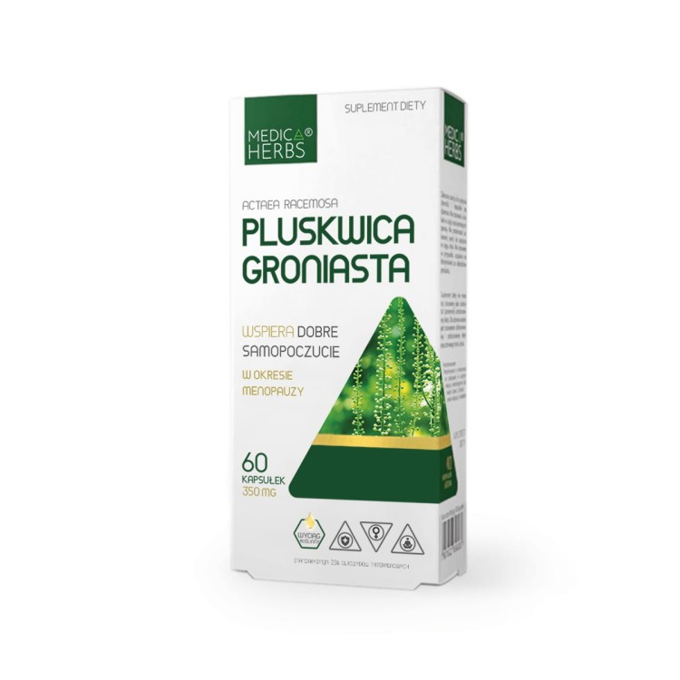 Medica Herbs Pluskwica Groniasta (Menopauza) 60 kapsułek wspiera dobre samopoczucie w okresie menopauzy