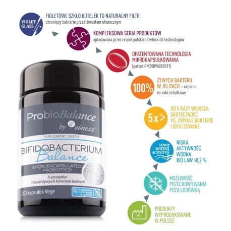 Aliness ProbioBALANCE Bifidobacterium Balance 10 mld, 30 kapsułek Vege