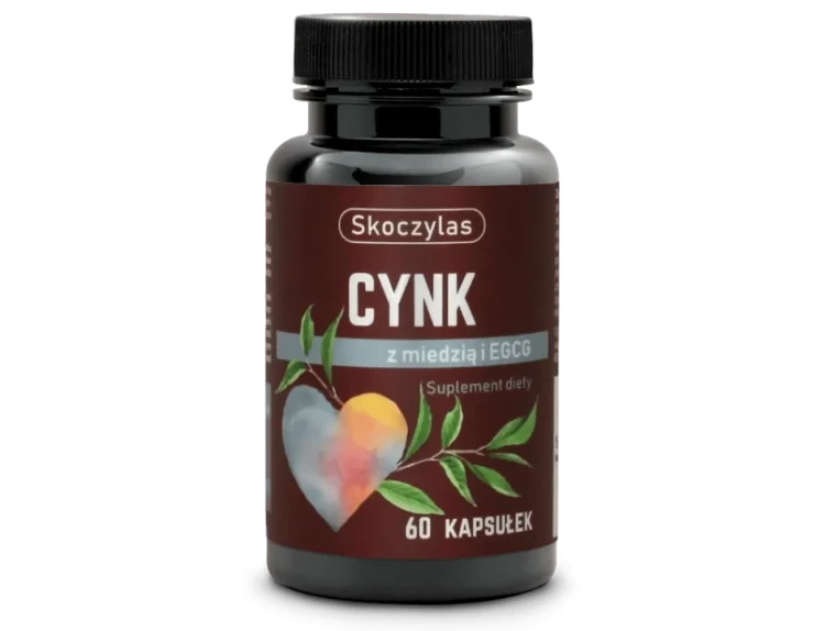 Skoczylas CYNK miedź i ekstrakt z zielonej herbaty (EGCG) wspiera odporność, skórę, włosy i paznokcie