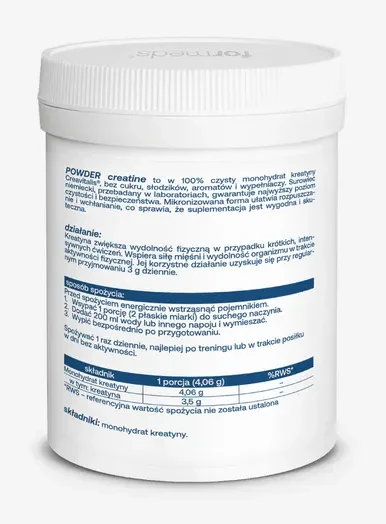 Formeds POWDER creatine - proszek 30 porcji Poprawa wydolności fizycznej