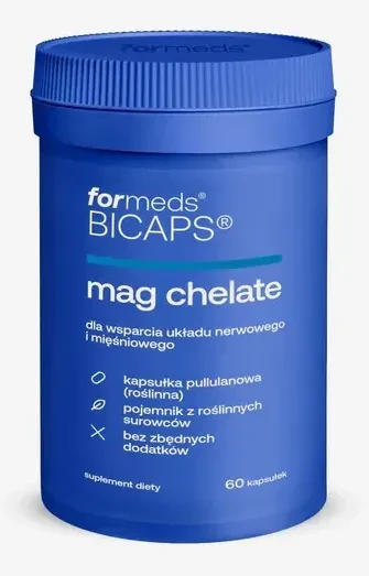 Formeds BICAPS mag chelate (Magnez diglicynian) 60 kapsułek Vege wspiera układ nerwowy