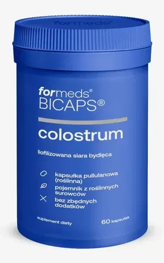 Formeds BICAPS Colostrum – liofilizowane kolostrum wołowe w kapsułkach BICAPS®, naturalne wsparcie odporności, układu pokarmowego i mikrobioty jelitowej