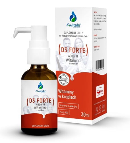 Avitale Witamina D3 Forte 4000 IU krople 30 ml w butelce z pompka dozującą