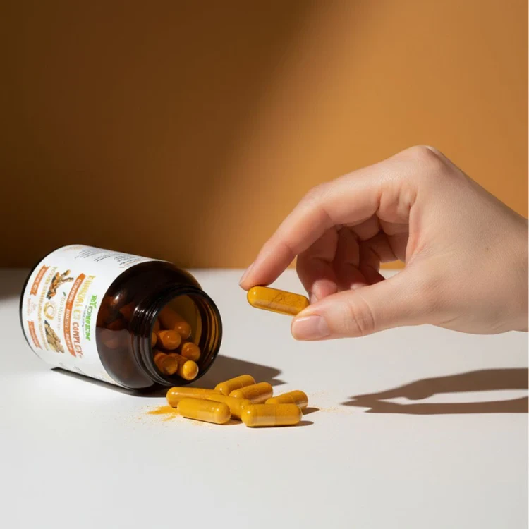 Biowen Kurkuma C3 Complex+ (Imbir, Piperyna) 60 kapsułek VEGE wspiera odporność , trawienie i krążenie krwi