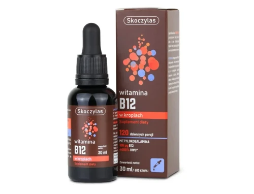 Witamina B12 w kroplach Skoczylas – metylokobalamina, butelka z pipetą 30 ml