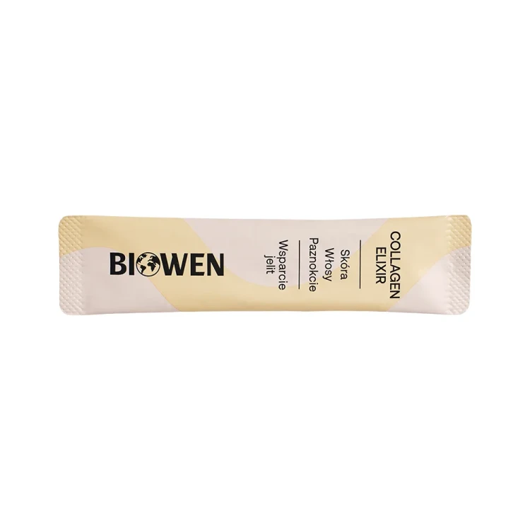 Biowen Collagen Elixir 10 000 mg - Kolagen rybi peptydowy typu I i III 3x Naticol®, proszek 30 saszetek, Kompleksowe wsparcie kondycji skóry, włosów, stawów i kości