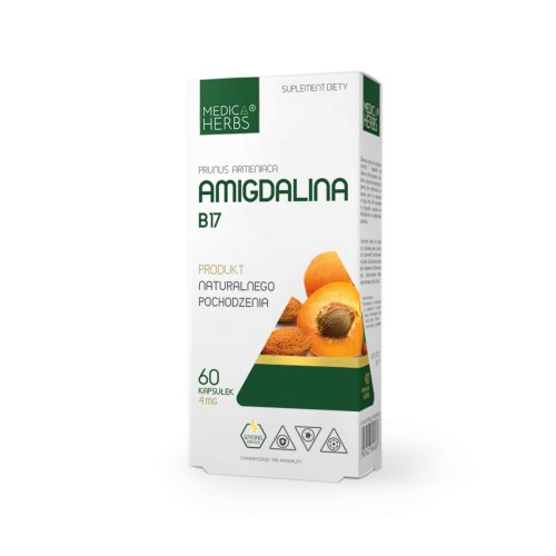 Medica Herbs Amigdalina B17 4 mg, 60 kapsułek, wyciąg z pestek moreli