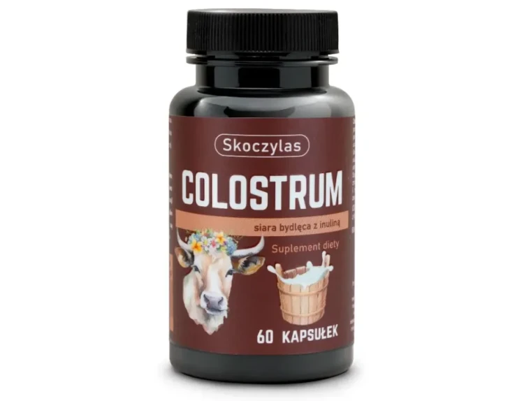 Colostrum siara bydlęca z inuliną Skoczylas - suplement diety 60 kapsułek wspierający odporność i mikrobiotę jelitową