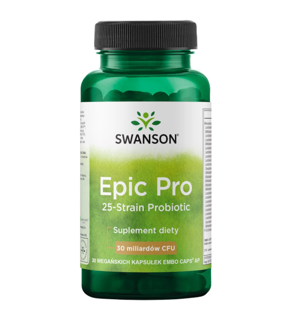 Swanson Epic Pro 25 szczepów (Probiotyk) 30 kapsułek Wspiera równowagę mikroflory jelitowej
