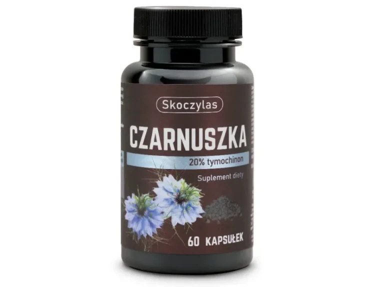 Skoczylas CZARNUSZKA 20% tymochinon - 60 kapsułek Wspiera prawidłowy poziom glukozy