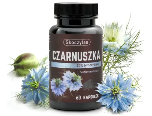 Kwiaty i nasiona czarnuszki siewnej Nigella sativa - naturalne źródło tymochinonu