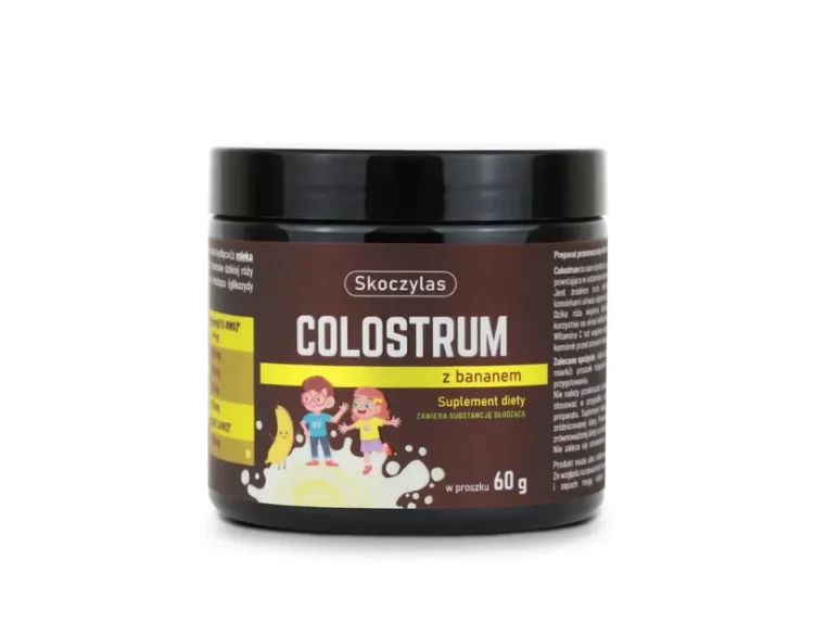 Colostrum z bananem Skoczylas - suplement diety w proszku 60g dla dzieci i dorosłych wspierający odporność
