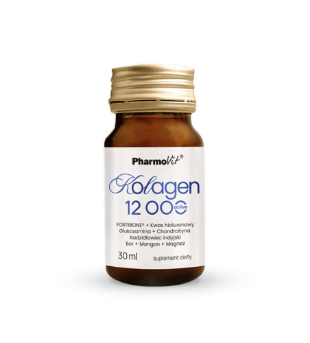 PharmoVit Kolagen 12 000 Active - w płynie 30 butelek x 30 ml Wsparcie układu ruchu