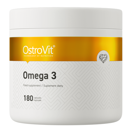 OstroVit Omega 3 (180 kapsułek żelowych z olejem) Wspiera serce, mózg, wzrok