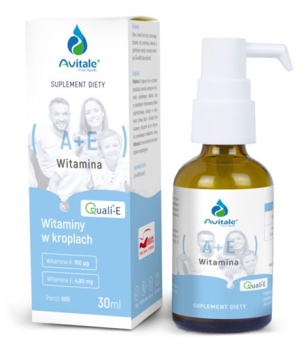 Avitale A+E QualiE - w kroplach 30 ml (600 porcji) Wspiera zdrowie skóry i wzrok