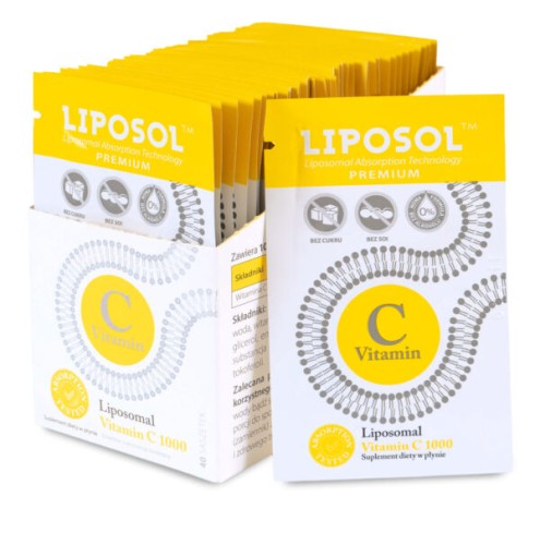 Aliness Liposol™ Liposomalna witamina C 1000 mg - 40 saszetek w formie żelu po 5 ml, Wspiera układ odpornościowy