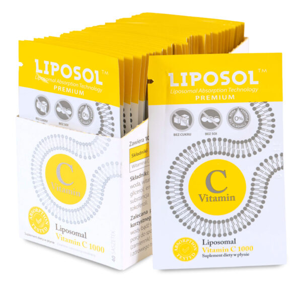 Opakowanie zbiorcze Aliness Liposol Liposomalna Witamina C 1000 mg z saszetkami, 40 sztuk