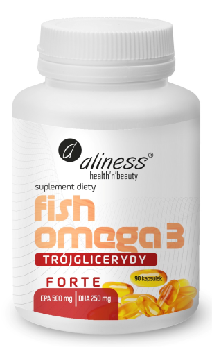 Aliness Fish Omega 3 FORTE Trójglicerydy 500/250mg - 90 kapsułek z olejem