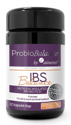 Aliness ProbioBALANCE, Probiotyk IBS Balance 10 mld. - 30 kapsułek Vege wspiera prawidłowe funkcjonowanie jelit
