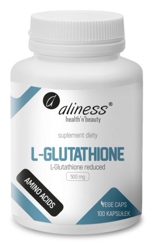 Aliness L-Glutathione reduced 500 mg - 100 kapsułek VEGE wspiera przy Antyoksydacji i Detoksykacji