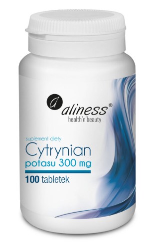 Aliness Cytrynian Potasu 300 mg 100 tabletek VEGE wspiera układ nerwowy i mięśniowy