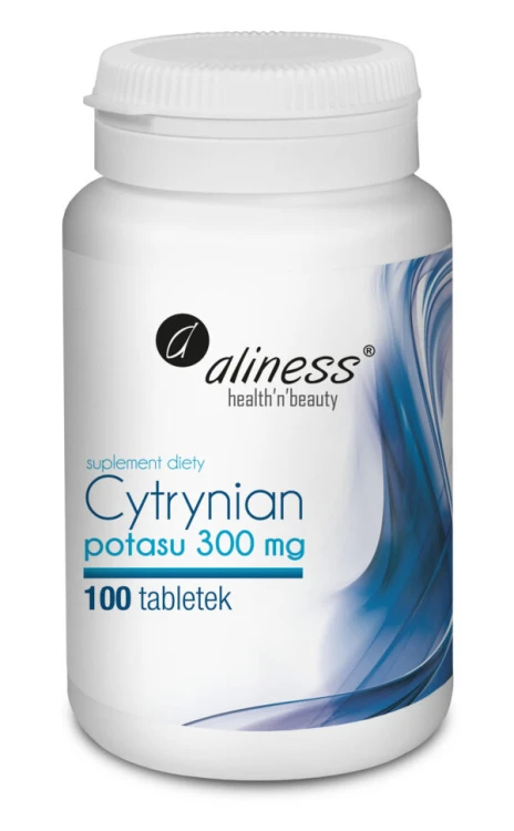 Aliness Cytrynian Potasu 300 mg 100 tabletek VEGE wspiera układ nerwowy i mięśniowy