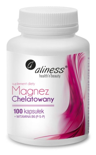 Aliness Magnez Chelatowany 650 mg z witaminą B6 P-5-P - suplement diety 100 kapsułek