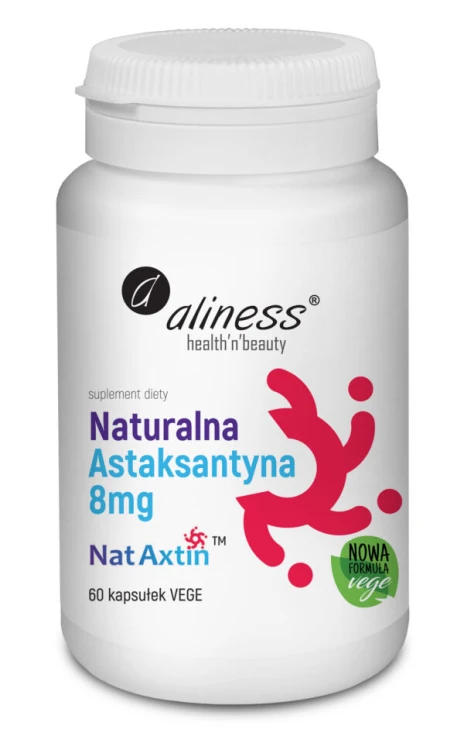 Aliness Naturalna Astaksantyna NatAxtin 8 mg – opakowanie 60 kapsułek VEGE