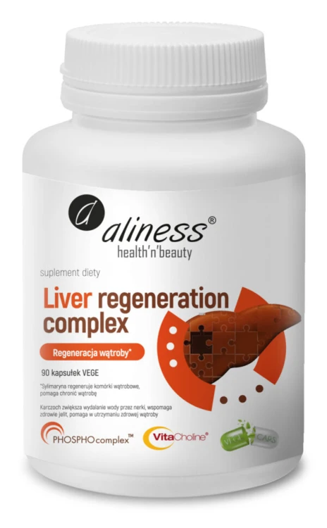 Aliness Liver Regeneration Complex - 90 kapsułek Vege wspiera regenerację wątroby