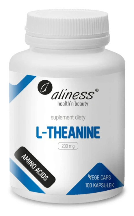 Aliness L-Theanine 200 mg - 100 kapsułek Vege  wspiera pamięć i koncentrację