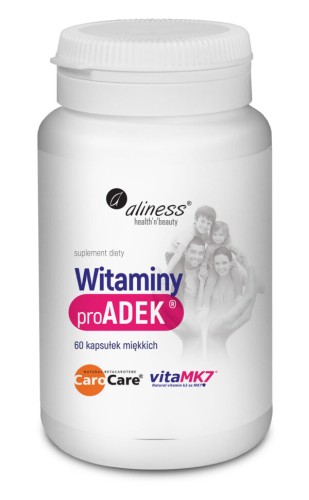 Aliness Witaminy ProADEK®  60 kapsułek miękkich z olejem wspiera wzrok, odporność, kości