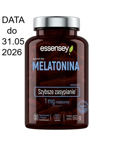 Essensey Melatonina 120 kapsułek wspiera regenerację organizmu i poprawia jakość snu