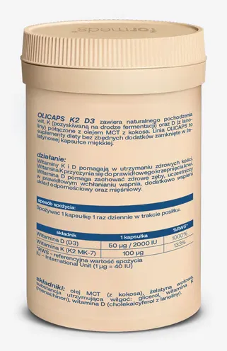 Formeds OLICAPS K2 D3 - 60 kapsułek z olejem MCT Wspiera kości