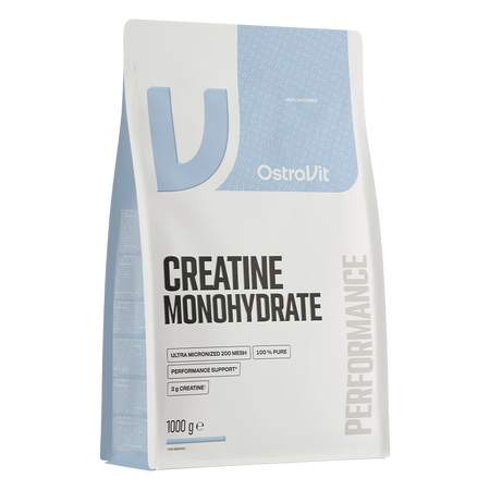 OstroVit Kreatyna Monohydrat 1000 g (naturalny smak) proszek 294 porcje Poprawa wydolności fizycznej