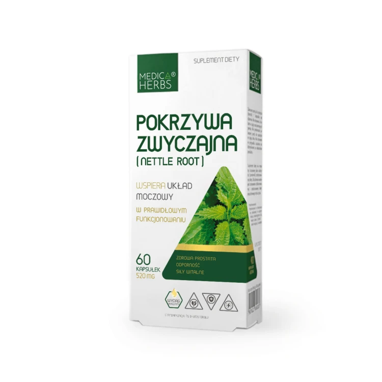Medica Herbs Pokrzywa Zwyczajna (Nettle Root) 520 mg, 60 kapsułek