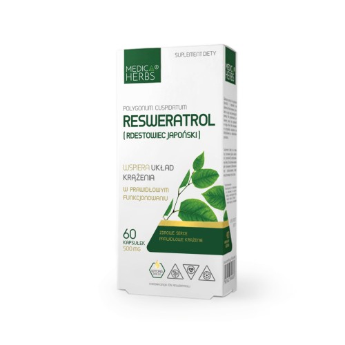 Medica Herbs Resweratrol (Rdestowiec Japoński) 500 mg, 60 kapsułek
