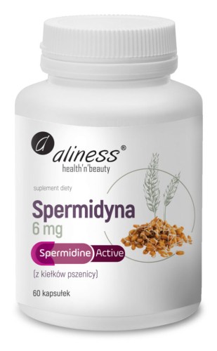 Aliness Spermidyna Active 6 mg z Kiełków Pszenicy - 60 kapsułek Vege Wspiera procesy odnowy, regeneracji i ochrony komórek, Autofagia