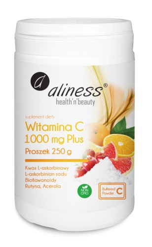 Aliness Witamina C 1000 Buforowana Plus Proszek 250 g Wspiera odporność