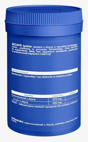 Formeds BICAPS lysine (L-Lizyna) 60 kapsułek Wspiera kości, mięśnie i skórę