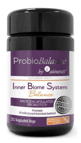 Aliness ProbioBALANCE, Probiotyk Inner Biome System Balance IBS 10 mld. - 30 kapsułek Wspiera prawidłowe funkcjonowanie jelit