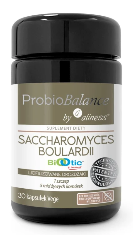 Aliness ProbioBALANCE, Drożdzaki Saccharomyces Boulardii 5 mld. - 30 kapsułek Wspiera prawidłowe funkcjonowanie jelit