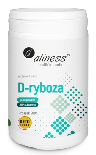 Aliness D-ryboza proszek 200 g (Keto Cukier) Wspiera naturalne procesy energetyczne organizmu ATP