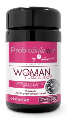 Aliness ProbioBALANCE, Probiotyk Woman Balance 20 mld. - 30 kapsułek Wspiera równowagę mikroflory jelitowej i intymnej