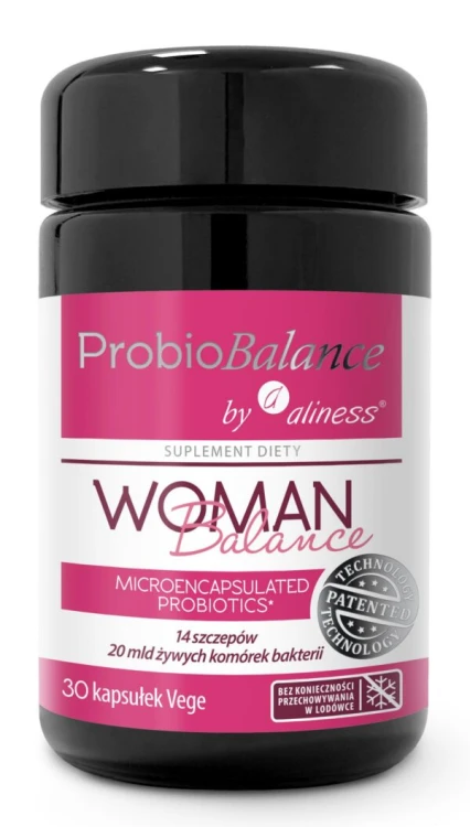 Aliness ProbioBALANCE, Probiotyk Woman Balance 20 mld. - 30 kapsułek Wspiera równowagę mikroflory jelitowej i intymnej