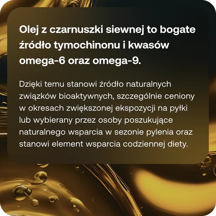 Formeds OLICAPS® black seed OLEJ z nasion CZARNUSZKI 1000 mg - 60 kapsułek miękkich Wspiera prawidłowy poziom cholesterolu