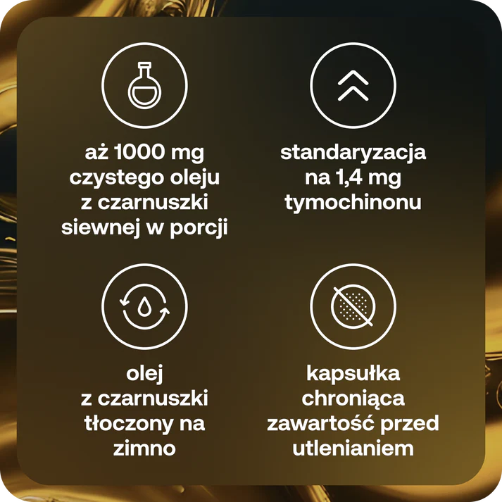 Formeds OLICAPS® black seed OLEJ z nasion CZARNUSZKI 1000 mg - 60 kapsułek miękkich Wspiera prawidłowy poziom cholesterolu