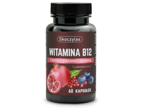 Skoczylas WITAMINA B12 3 formy z granatem i borówką - suplement diety 60 kapsułek