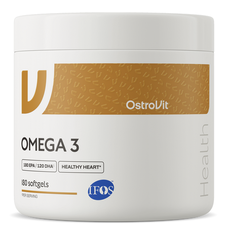 OstroVit Omega 3, 180 kapsułek żelowych z olejem rybim, certyfikat IFOS